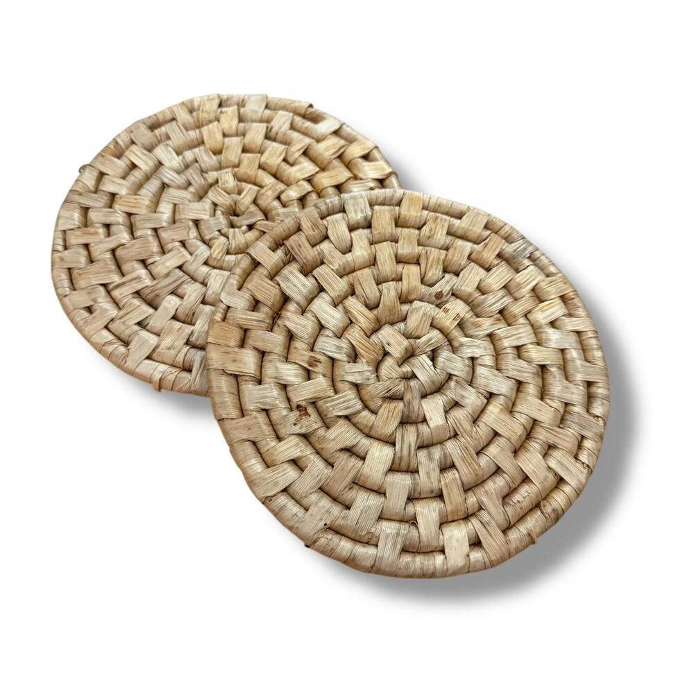 Vintage Rattan Circle Pot Pads
